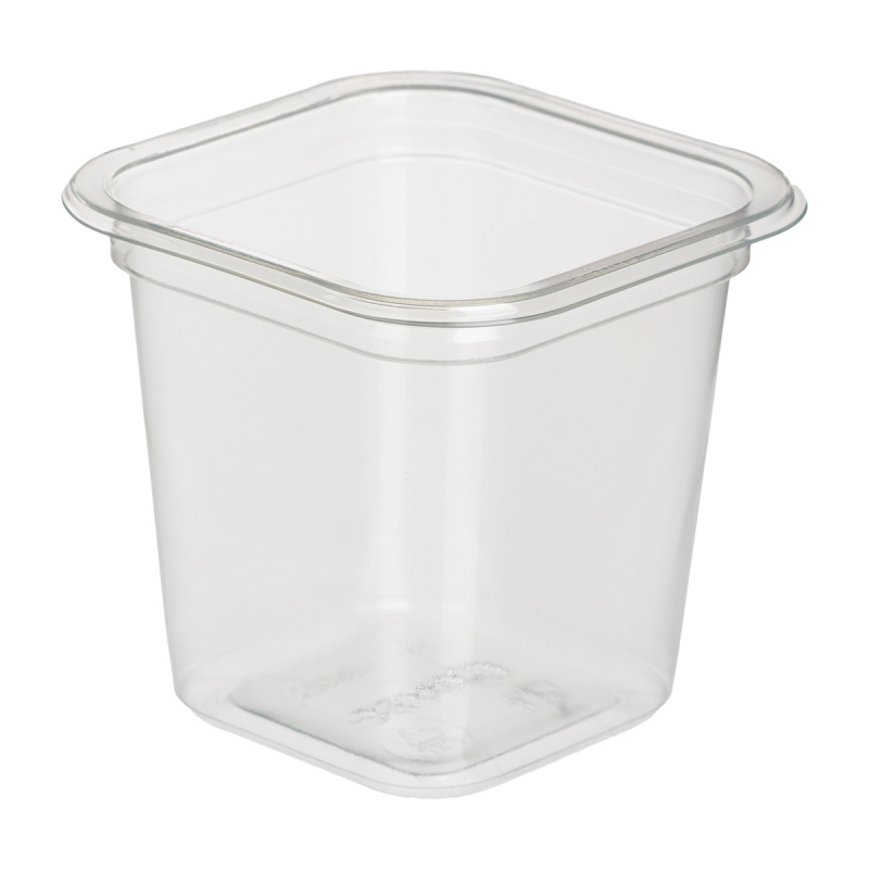 Контейнер Д-220 стакан дно 250 мл квадрат 83х83х75 прозрачное ПЭТ Комус
