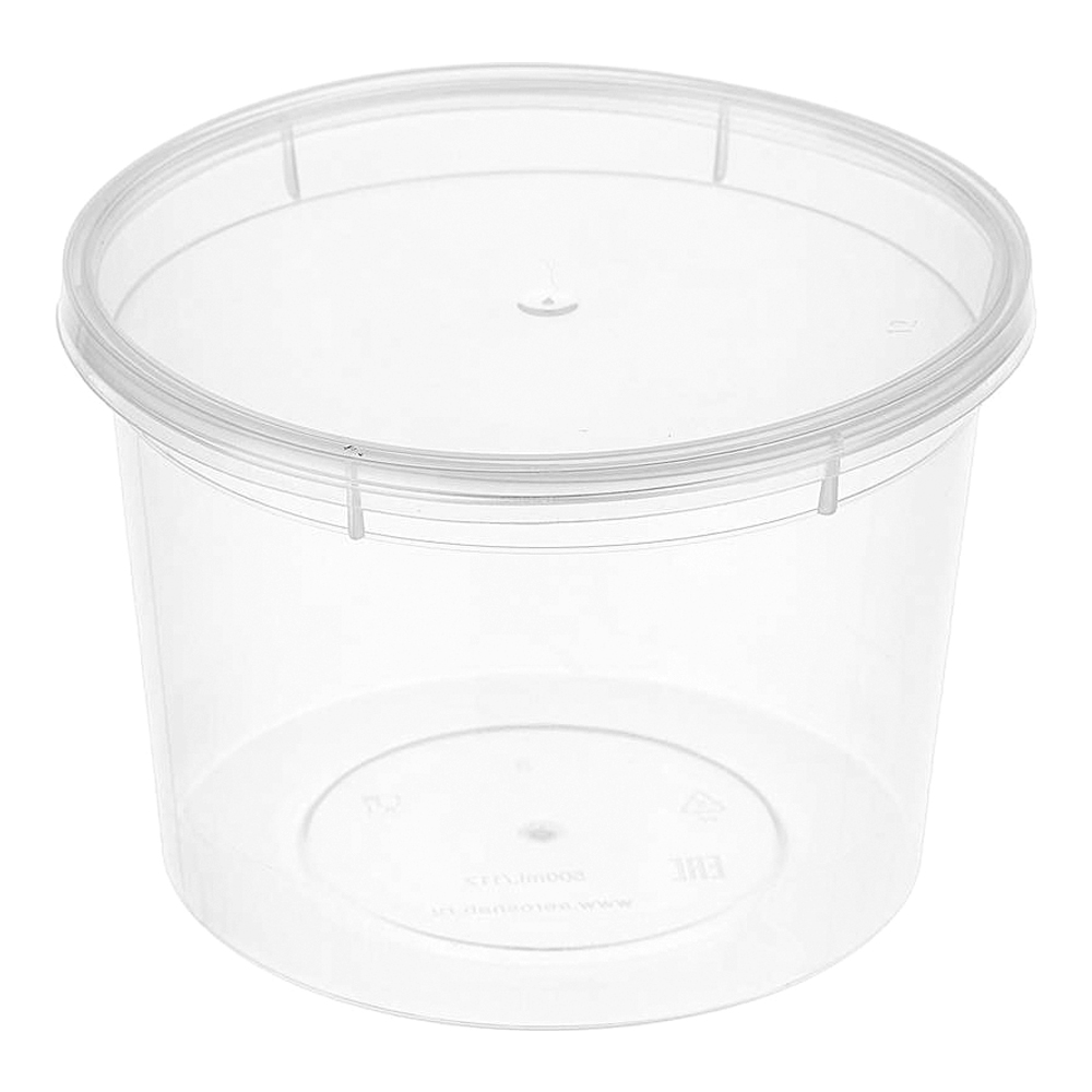 Контейнер ПП под горячее кругл 500 мл d-112 прозрачный с прозрачной крышкой без замка