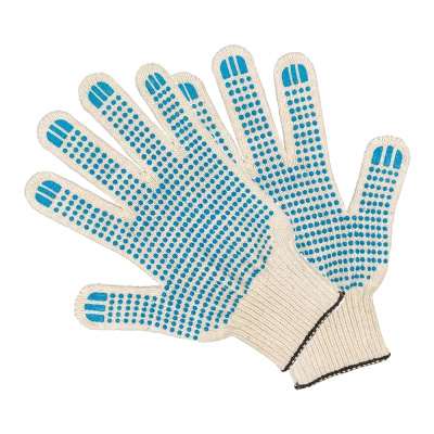 Перчатки-х-б-с-ПВХ-4Н-нанесением-точка-белые-10-класс-(пара)