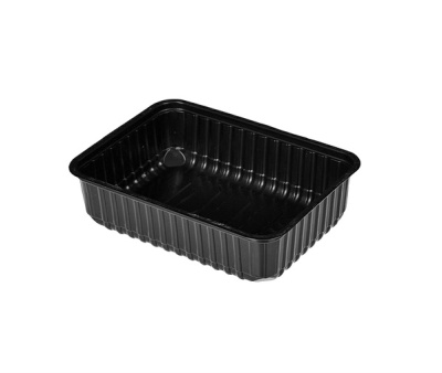 Контейнер ПП  750 мл 186х132х44 прямоуг черный без крышки Кларити