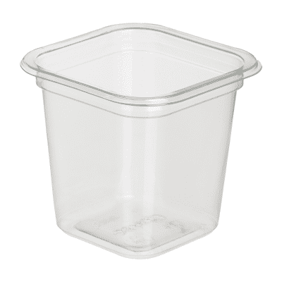 Контейнер Д-220 стакан дно 250 мл квадрат 83х83х75 прозрачное ПЭТ Комус