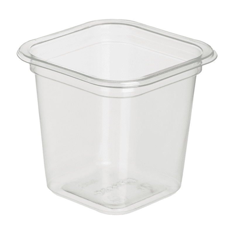 Контейнер Д-220 стакан дно 250 мл квадрат 83х83х75 прозрачное ПЭТ Комус